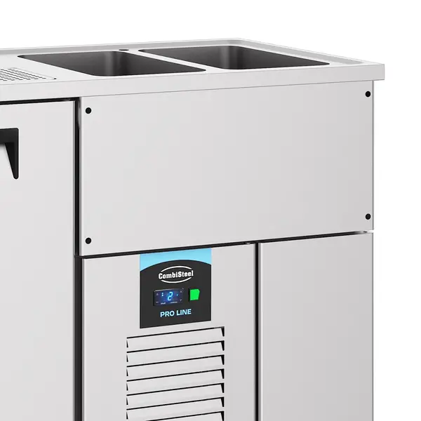 Vatenkoeler | PRO LINE | RVS | 2 Deuren | -2°C/+8°C | Geforceerd | 2 Spoelbakken (Rechts) | 1950x700x950(h)mm