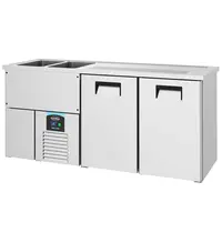 CombiSteel Vatenkoeler | PRO LINE | RVS | 2 Deuren | -2°C/+8°C | Geforceerd | 2 Spoelbakken (Links) | 1950x700x950(h)mm 