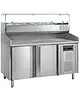 Tefcold Pizzawerkbank + Opzetkoelvitrine | 390L | 2 Deuren (EN600x400) | Boven 6x 1/3 GN | +2°C/+10°C | Geforceerd | 1510x800x1448(h)mm 