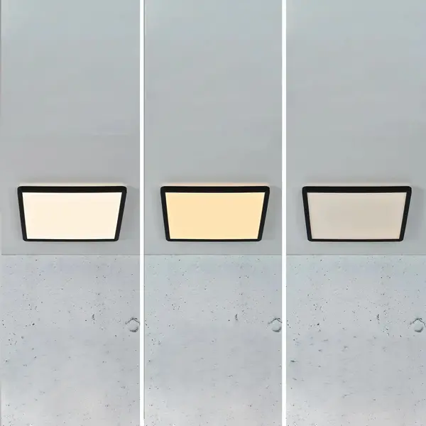 Plafondlamp | OJA | Zwart | Incl. Lichtbron (Dimbaar) | 294x294x23(h)mm