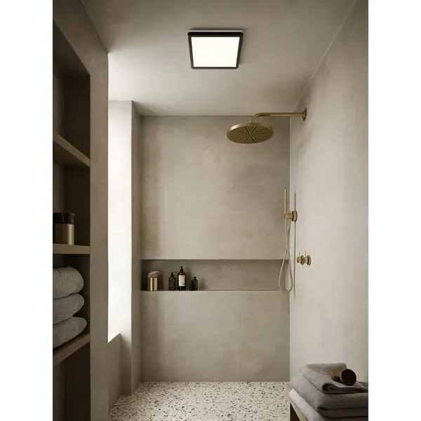 Plafondlamp | OJA | Zwart | Incl. Lichtbron (Dimbaar) | 294x294x23(h)mm