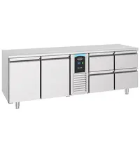 CombiSteel Koelwerkbank | ENERGY LINE | Energiezuinig | 632L | 2 Deuren + 4 Laden (1/1 GN) | -2°C/+8°C | Geforceerd | 2270x700x850(h)mm