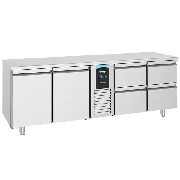 Koelwerkbank | ENERGY LINE | Energiezuinig | 632L | 2 Deuren + 4 Laden (1/1 GN) | -2°C/+8°C | Geforceerd | 2270x700x850(h)mm