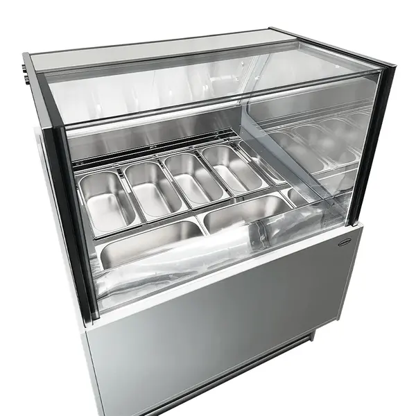 Schepijsvitrine | KOMODO | 189L | 6x 5L | -16°C/-18°C | Geforceerd | Touchscreen | Wielen | 910x880x1300(h)mm