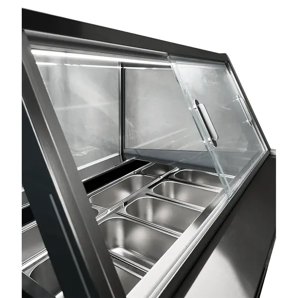 Schepijsvitrine | KOMODO | 189L | 6x 5L | -16°C/-18°C | Geforceerd | Touchscreen | Wielen | 910x880x1300(h)mm