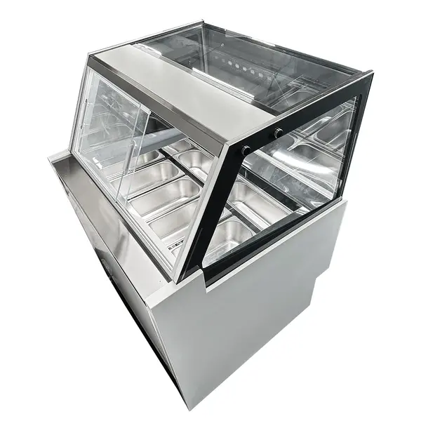Schepijsvitrine | KOMODO | 189L | 6x 5L | -16°C/-18°C | Geforceerd | Touchscreen | Wielen | 910x880x1300(h)mm