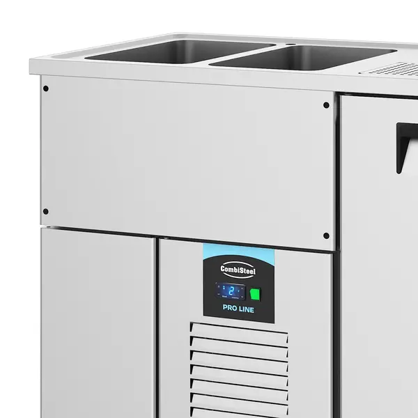 Vatenkoeler | PRO LINE | RVS | 3 Deuren | -2°C/+8°C | Geforceerd | 2 Spoelbakken (Links) | 2500x700x950(h)mm