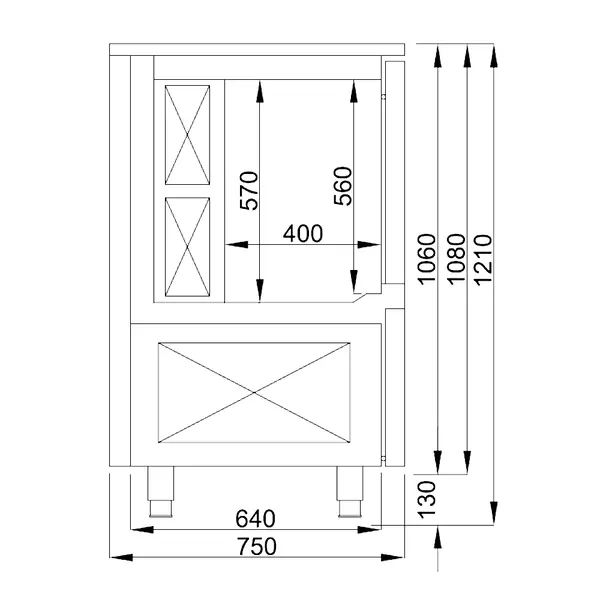 Blastchiller | PRO LINE | 7 Niveaus (1/1 GN) | Max. 25kg (Koelen) / 20kg (Vriezen) | 2.2kW (230V) | 800x750x1210(h)mm