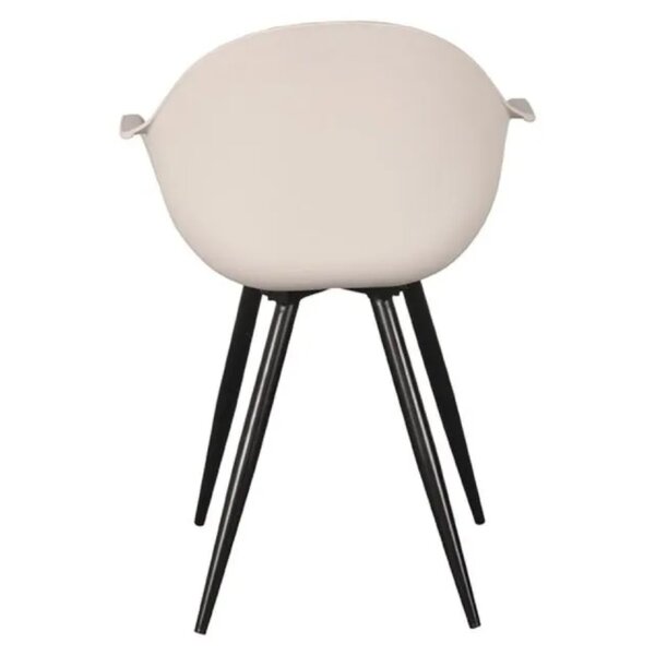 Stoel | Kunststof/Metaal | Zandkleurig | Zwarte Poten | In-/Outdoor | 580x540x850(h)mm
