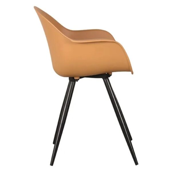 Stoel | Kunststof/Metaal | Oker | Zwarte Poten | In-/Outdoor | 580x540x850(h)mm