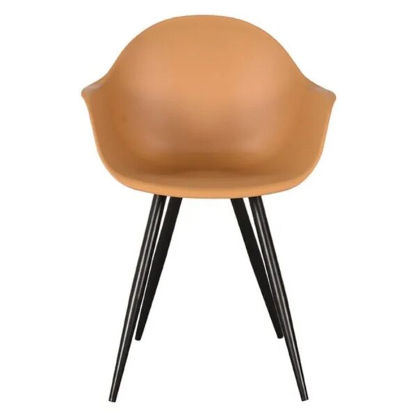 Stoel | Kunststof/Metaal | Oker | Zwarte Poten | In-/Outdoor | 580x540x850(h)mm