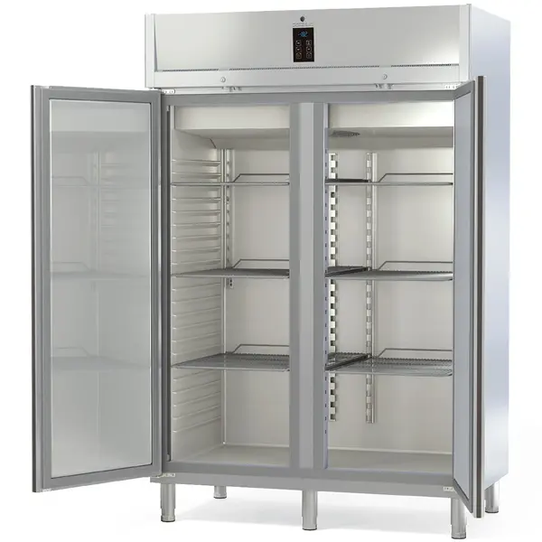 Vrieskast | 1404L (2/1 GN) | RVS | -15°C/-20°C | Geforceerd | Draaideuren | Temperatuur-/Deuralarm | 1395x860x2110/2175(h)mm