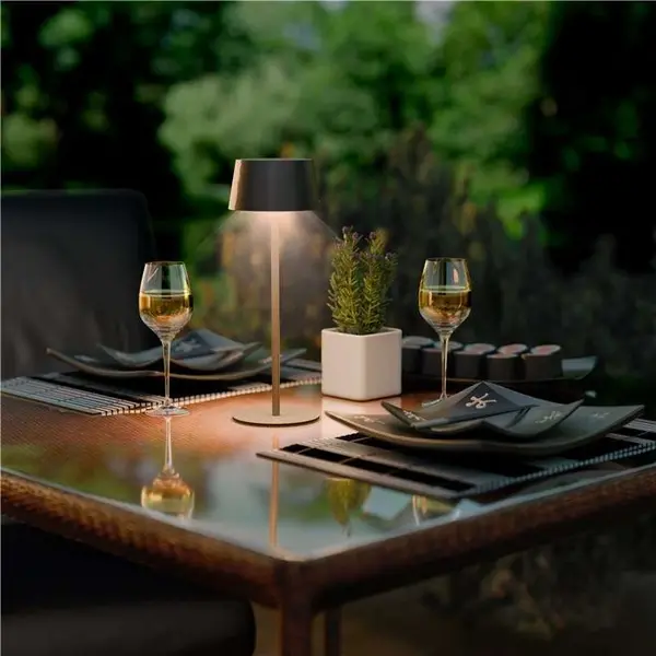 Tafellamp | Zwart | Incl. Lichtbron (Dimbaar) | Draadloos | Ø116x320(h)mm