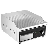CombiSteel Bak-/Grillplaat | Elektrisch | Gegroefd Oppervlak 356x380 (RVS) | 50°C/300°C | 2kW (230V) | 360x450x220(h)mm 