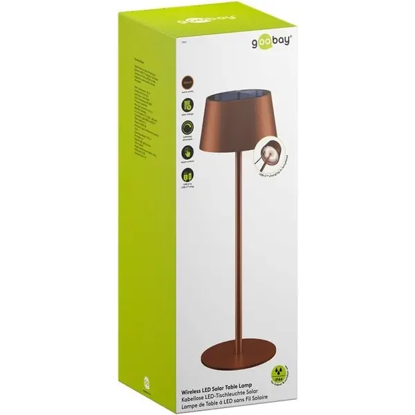Tafellamp | Brons | Incl. Lichtbron | Draadloos | Ø116x320(h)mm