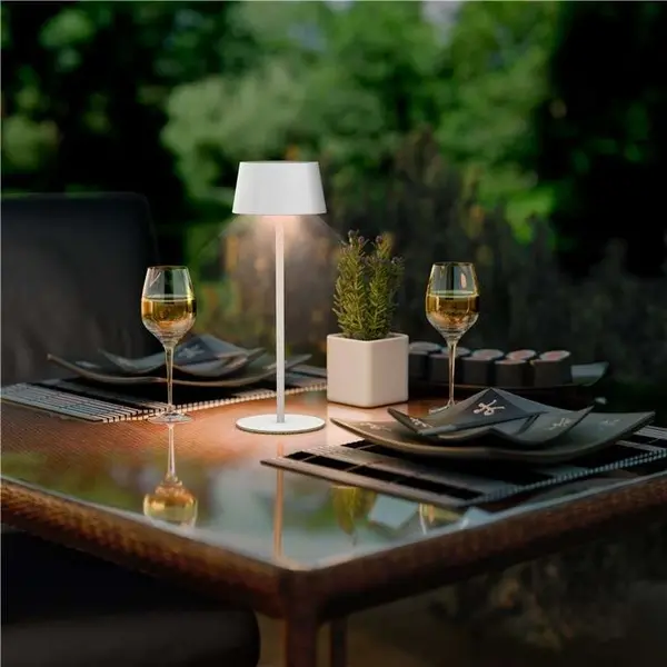 Tafellamp | Wit | Incl. Lichtbron (Dimbaar) | Draadloos | Ø116x320(h)mm