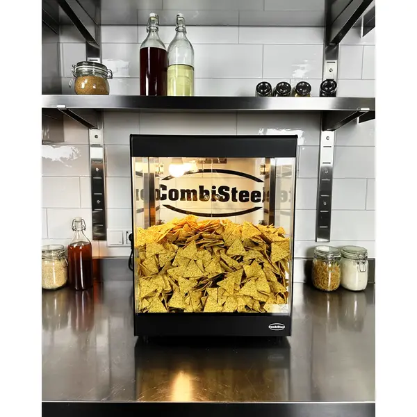 Nacho-Warmhoudvitrine | Zwart | Statisch | 0.19kW (230V) | 462x365x588(h)mm