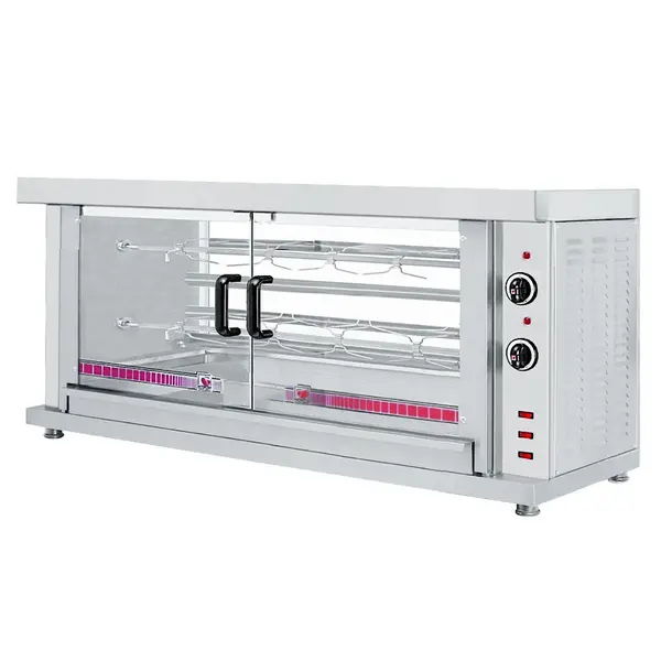 Kippengrill | 2 Spitten | Voor ca. 10 kippen | 400V | Elektrisch | 1320x460x660(h)mm