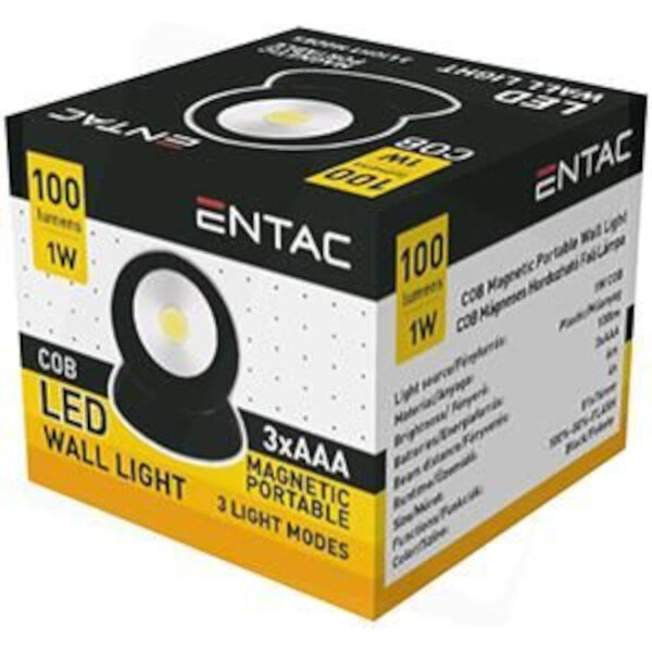 Wandlamp | Zwart | Incl. Lichtbron (Dimbaar) | Draadloos | Ø76x81(h)mm