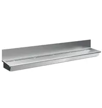 CombiSteel Wasbak | RVS | 5 Kraangaten | Spatscherm | Incl. Afvoerplug | 3000x468x438(h)mm 
