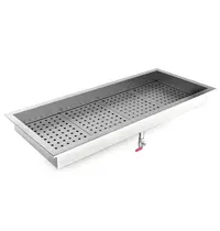 CombiSteel Crushed Ice Bak | RVS | Inbouw (Recht) | 4x 1/1 GN | Open | Afvoeraansluiting | 1362x590x170(h)mm