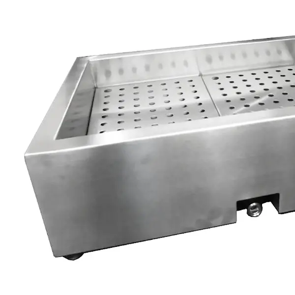 Crushed Ice Bak | RVS | Opbouw (Schuin) | 3x 1/1 GN | Open | Afvoeraansluiting | 1042x590x160(h)mm