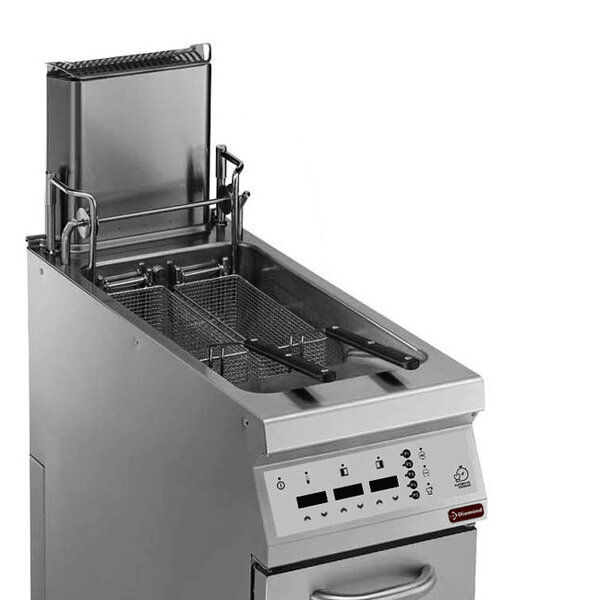 Automatische Friteuse | SHOWROOMMODEL | Gas | 23L | 120°C/190°C | 26kW (230V) | Aftapkraan | Auto-Mandlift | 400x900x850/920(h)mm