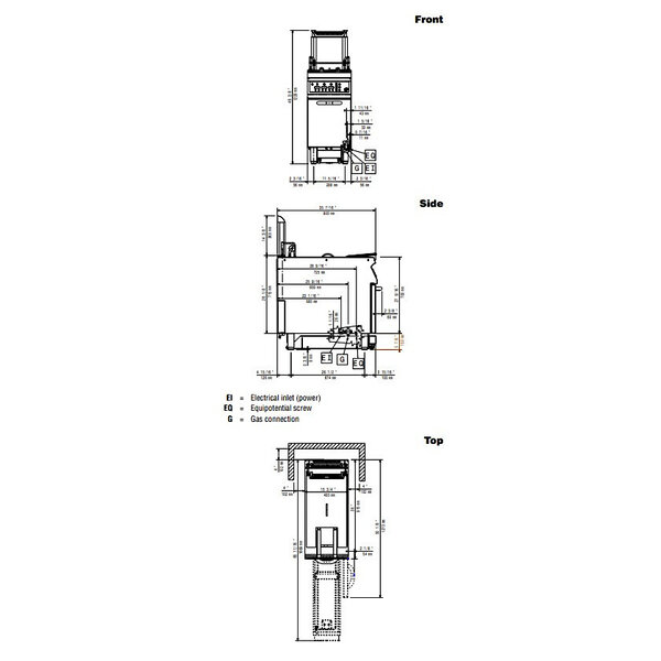 Automatische Friteuse | SHOWROOMMODEL | Gas | 23L | 120°C/190°C | 26kW (230V) | Aftapkraan | Auto-Mandlift | 400x900x850/920(h)mm