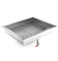 CombiSteel Crushed Ice Bak | RVS | Inbouw (Recht) | 2x 1/1 GN | Open | Afvoeraansluiting | 722x590x170(h)mm