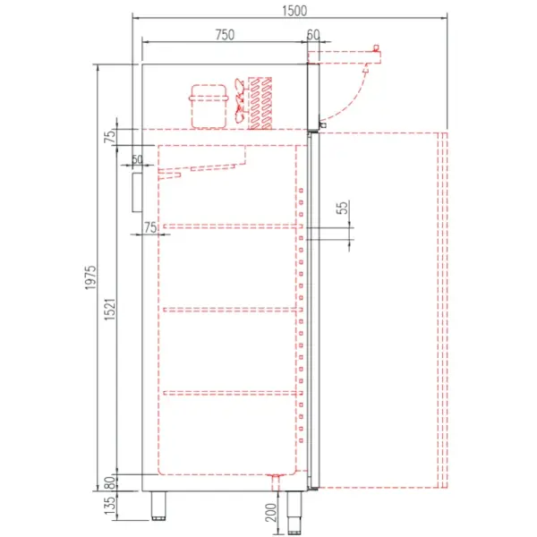 Vrieskast | 2197L (2/1 GN) | RVS | -15°C/-20°C | Geforceerd | Temperatuur-/Deuralarm | 2055x860x2110/2175(h)mm