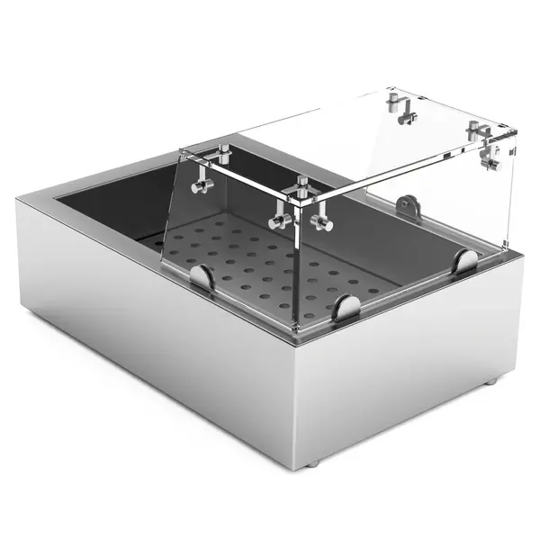 Crushed Ice Bak | RVS | Opbouw (Recht) | 1x 1/1 GN | Open | Afvoeraansluiting | 402x590x170(h)mm