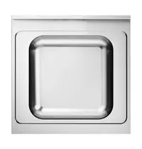 CombiSteel Spoeltafelblad | 1 Spoelbak (Midden) | Incl. Sifon + Standpijp | 700x700mm 