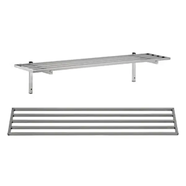 Wandrek | RVS | 1 Niveau | Diepte 300 | Breedte 1000-2000 | Incl. Wandsteunen