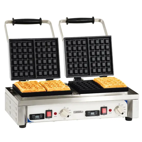 Wafelijzer | RVS | Dubbel | 3.2kW | Bakplaat 6x4 | 566x415x290(h)mm