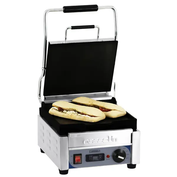 Paninigrill RVS klein model | 2kW | Gladde plaat | 300x490x265(h)mm