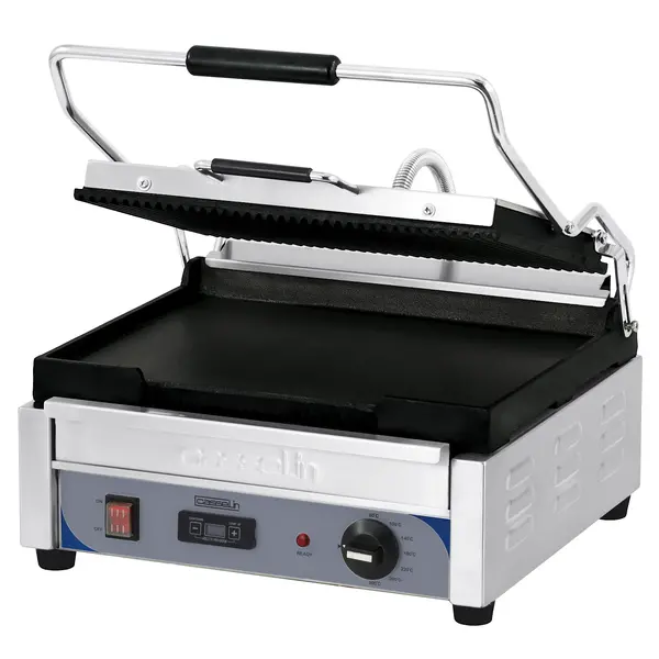 Paninigrill RVS Premium Grand | 2.4kW | Geribbelde/Gladde plaat | 425x580x265(h)mm