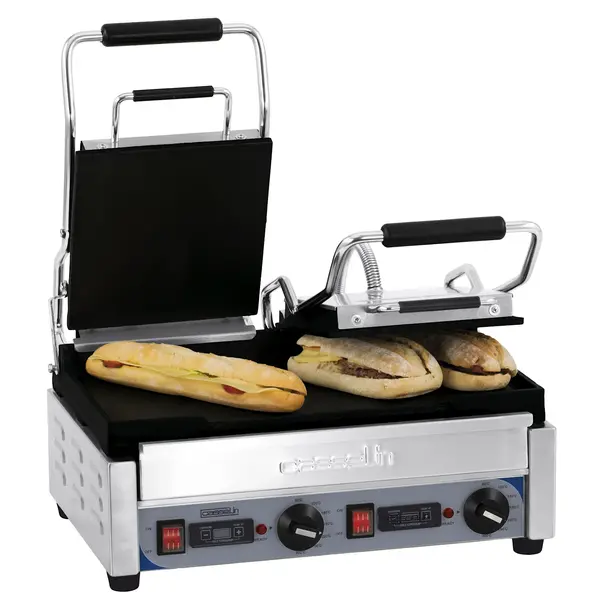 Paninigrill RVS Premium | 2.9kW | Gladde plaat | 490x520x265(h)mm
