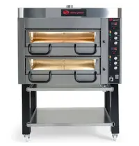 MORA Pizzaoven | Elektrisch | 4+4x Ø40cm | ≤400°C | 19.8kW (400V) | Incl. Onderstel (Wielen) + Afzuigkap | 1250x1100x1740(h)mm
