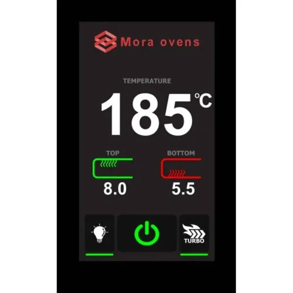 Pizzaoven | Elektrisch | 6+6x Ø30cm | ≤400°C | 14.6kW (400V) | Touchscreen | Incl. Onderstel (Wielen) + Afzuigkap | 1380x1000x1740(h)mm