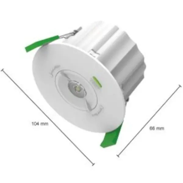 Noodverlichting | Groen/Wit | Incl. Lichtbron | Ø104x66(h)mm