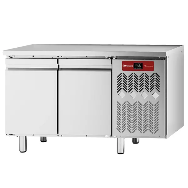Koelwerkbank | PLATINUM LINE | Energiezuinig | 260L | 2 Deuren (1/1 GN) | -2°C/+8°C | Geforceerd | Vochtigheid Instelbaar | 1351x680x900(h)mm
