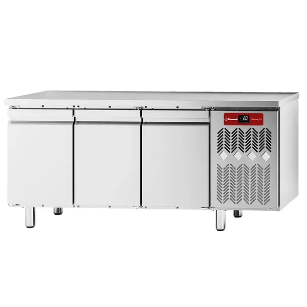 Koelwerkbank | PLATINUM LINE | Energiezuinig | 405L | 3 Deuren (1/1 GN) | -2°C/+8°C | Geforceerd | Vochtigheid Instelbaar | 1799x680x900(h)mm