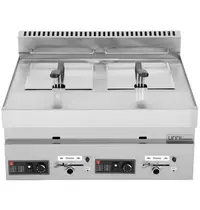 UNNI-COOKING Friteuse | 650 SERIE | Gas | 8+8L | 90°C/190°C | 13kW | Aftapkranen | 700x650x350/540(h)mm