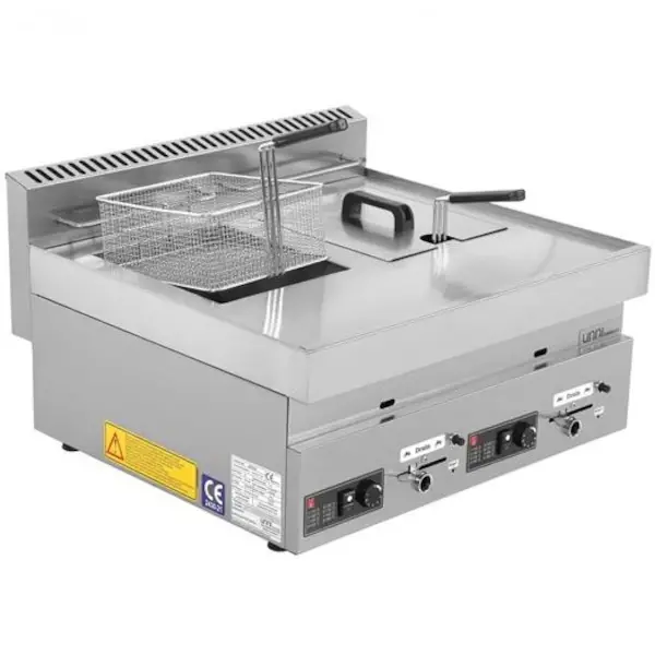 Friteuse | 650 SERIE | Gas | 8+8L | 90°C/190°C | 13kW | Aftapkranen | 700x650x350/540(h)mm