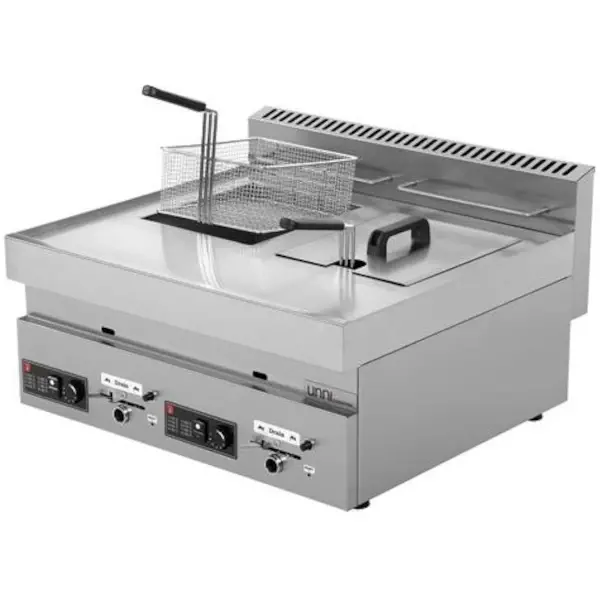 Friteuse | 650 SERIE | Gas | 8+8L | 90°C/190°C | 13kW | Aftapkranen | 700x650x350/540(h)mm