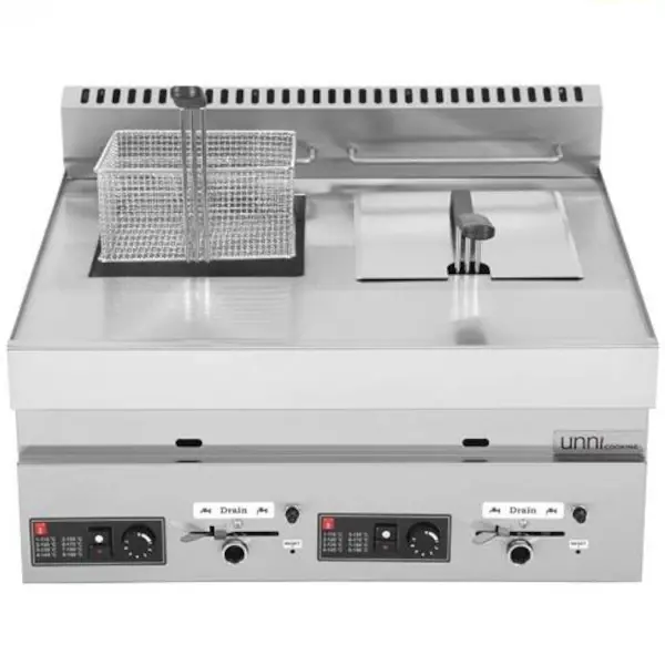 Friteuse | 650 SERIE | Gas | 8+8L | 90°C/190°C | 13kW | Aftapkranen | 700x650x350/540(h)mm