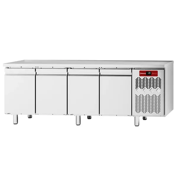 Koelwerkbank | PLATINUM LINE | Energiezuinig | 550L | 4 Deuren (1/1 GN) | -2°C/+8°C | Geforceerd | Vochtigheid Instelbaar | 2247x680x900(h)mm