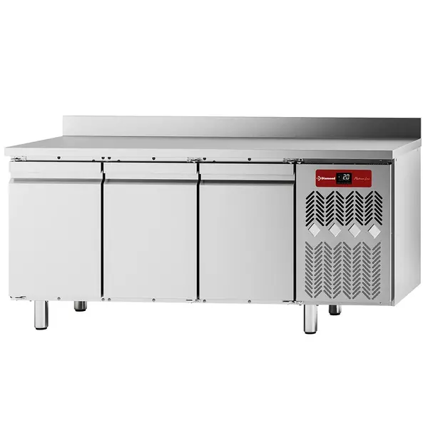 Koelwerkbank | PLATINUM LINE | Energiezuinig | 405L | 3 Deuren (1/1 GN) | -2°C/+8°C | Geforceerd | Vochtigheid Instelbaar | Achteropstand | 1799x680x900(h)mm