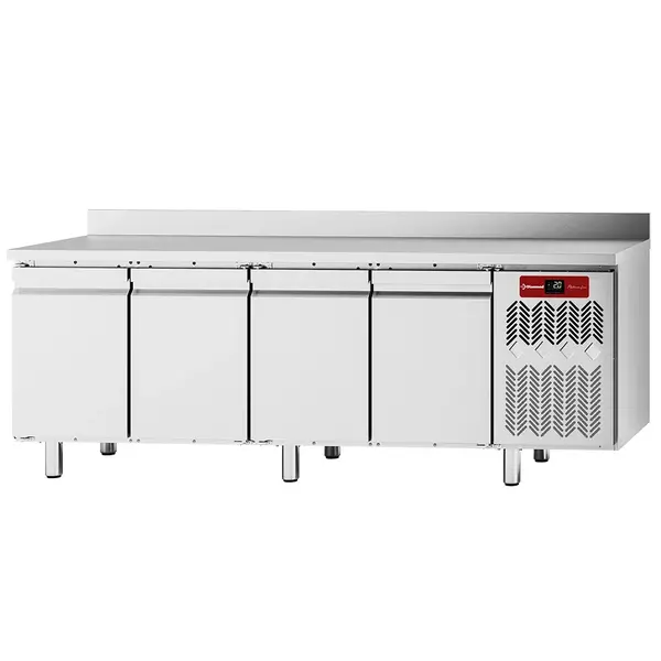Koelwerkbank | PLATINUM LINE | Energiezuinig | 550L | 4 Deuren (1/1 GN) | -2°C/+8°C | Geforceerd | Vochtigheid Instelbaar | Achteropstand | 2247x680x900(h)mm