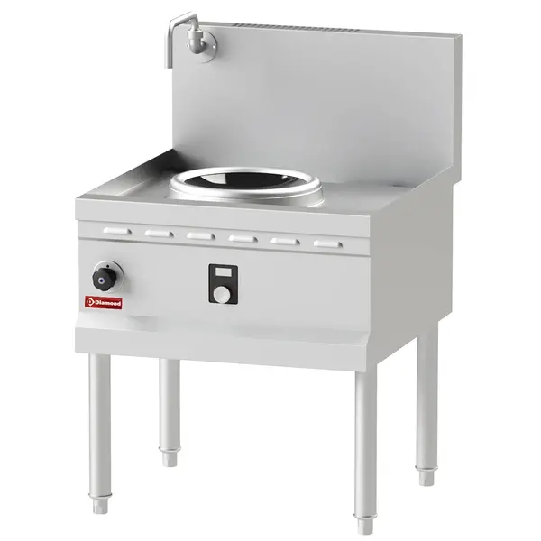 Inductiewokfornuis | WOK LINE | 1 Kookpunt (Ø300) | 5kW (400V) | Watergordijn | Open Onderstel | 700x750x750/1050(h)mm